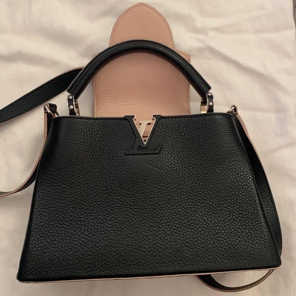 LOUIS VUITTON CAPUCINES BB TAURILLON BLACK PINK - Picture 3 of 4